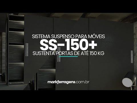 Sistema Para Porta de Correr de Armários Ss150 + 2 Portas Rometal
