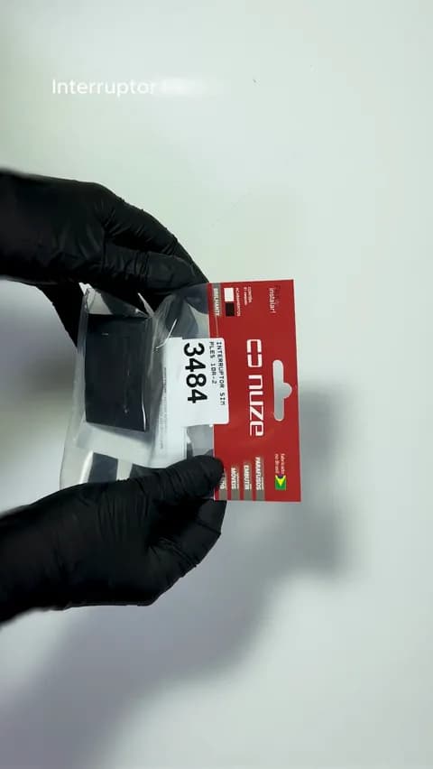 Interruptor Paralelo Simples Preto Para Embutir 1 Tecla de 10a 250v Nuze
