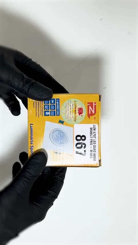 Luminária Spot Led Direcionável Quadrada de Embutir 6000k Branco Frio 3w Beard