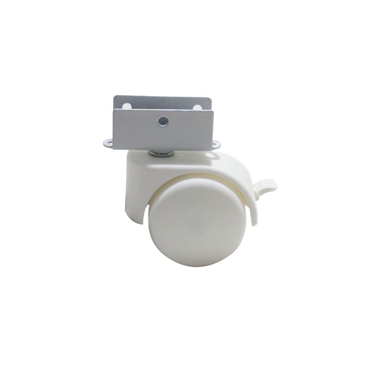 Rodizio Ou Rodinha Para Berço "u" 15 Mm Com Freio Branco Bigfer