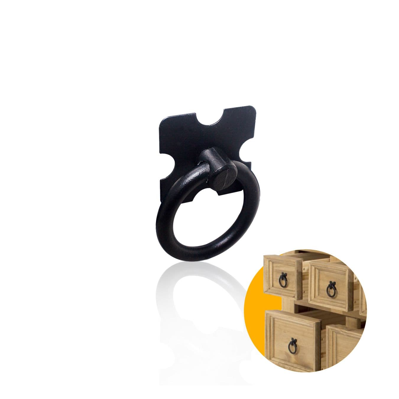 Puxador Para Portas E Gavetas Preto Envelhecido Argola