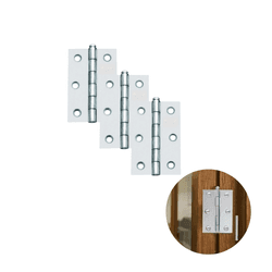 Dobradiça Comum Em Zincado 3.1/2" Pol Com Pino Bola Tolemat