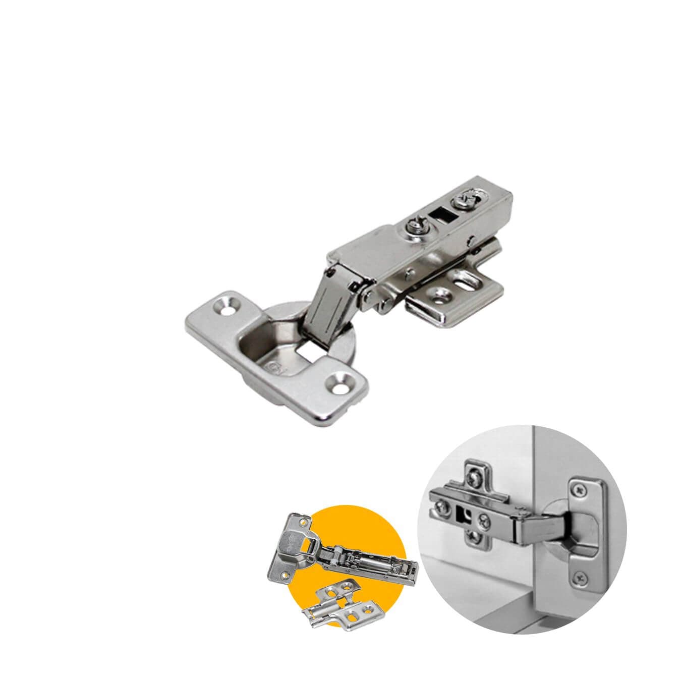 Dobradiça Hd 35 Mm Reta Com Amortecedor Com Clip
