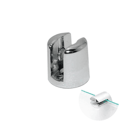 Suporte Para Vidro 4 Mm Boca de Jacaré Cromado Redondo