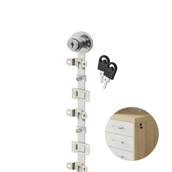 Fechadura de Gavetas Múltipla Barra 50 Cm Tranca Lateral