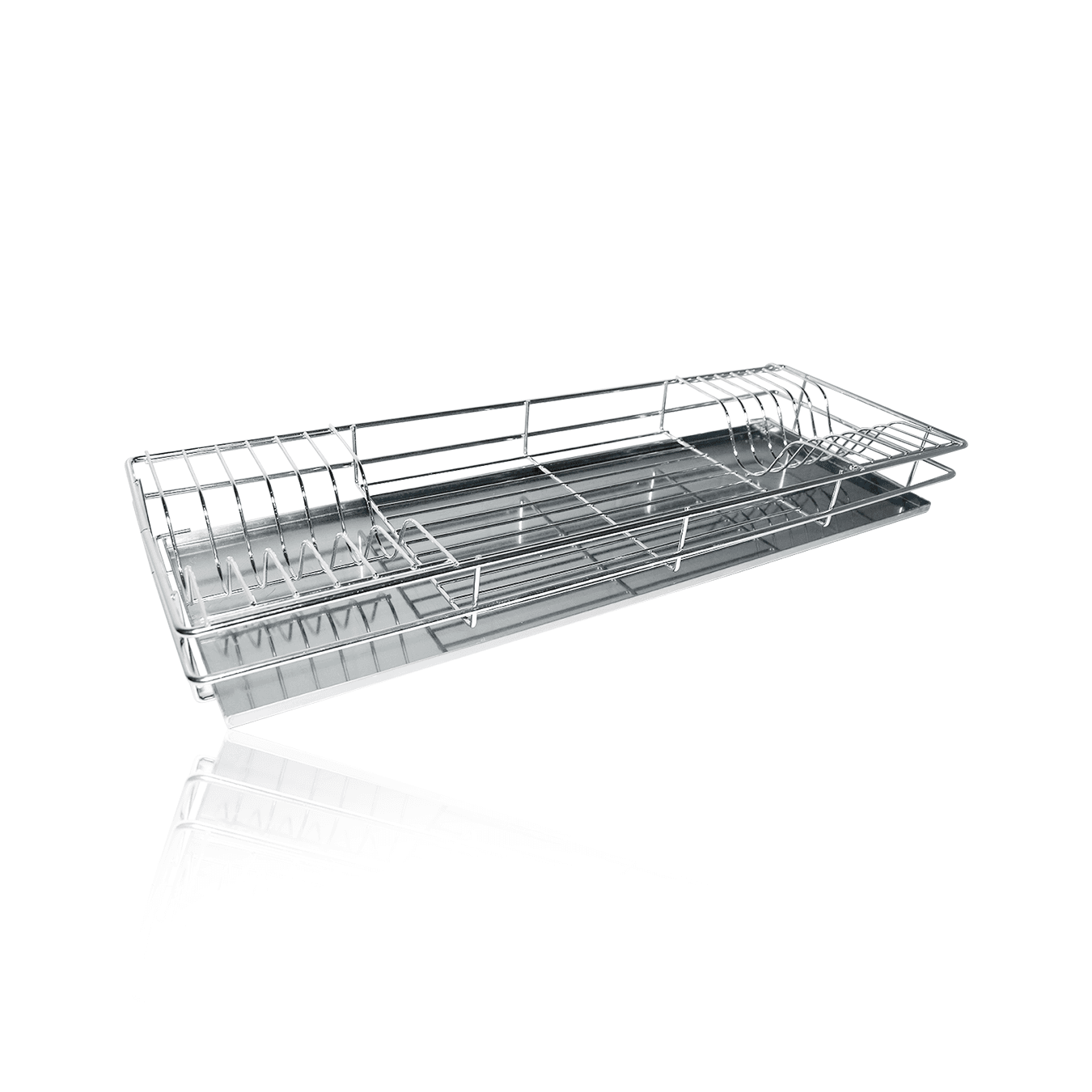 Escorredor de Pratos Fixo Cromado Com Bandeja Para Embutir 67 Cm