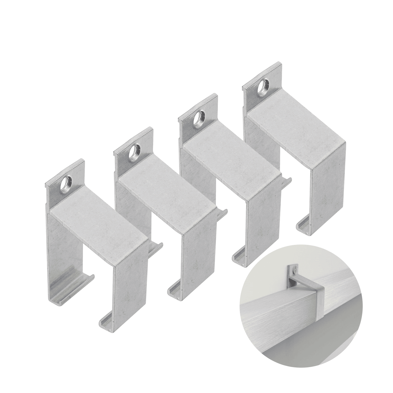 Suporte Para Trilho de Porta de Correr 35 X 35 Mm Natural 4 Peças