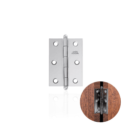 Dobradiça Comum Em Cromado 2.1/2" Pol Com Pino Bola União Mundial