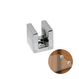 Suporte Para Vidro 8 Mm Boca de Jacaré Cromada Quadrada Criativa