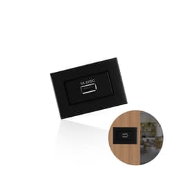 Tomada Com 1 Entrada Usb Preta de Embutir Em Móveis 1a Bivolt Nuze