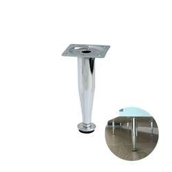 Pé Távola de Aço Cromado de 10 Cm Com Regulagem Para Armários E Móveis Hd