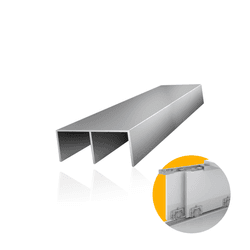 Trilho Superior Anodizado Para Porta de Correr de Guarda Roupas Dmt