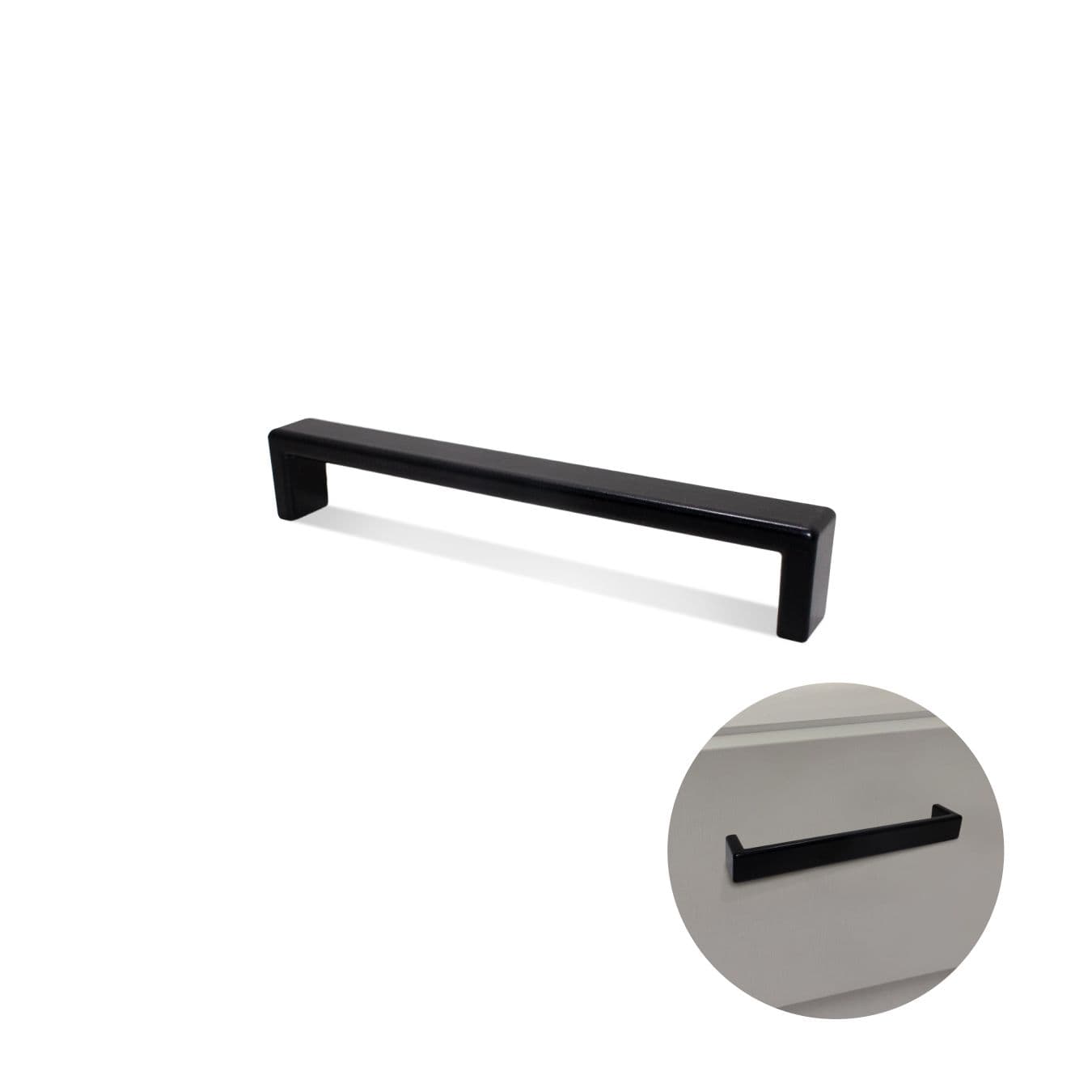 Puxador Leblon Preto Acetinado Furação 288 Mm