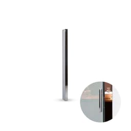 Puxador Slim de 15cm Em Cromo Brilho Para Porta de Vidro Rometal