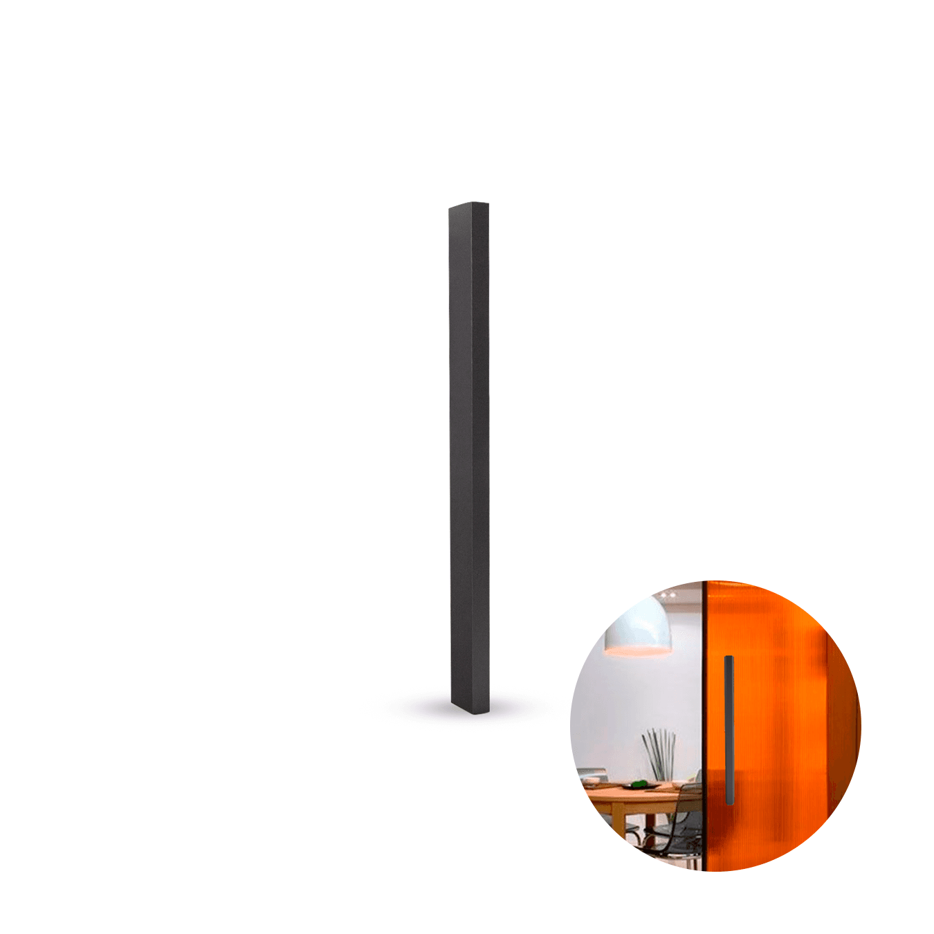 Puxador Slim de 48cm Em Titânio Fosco Para Porta de Vidro Rometal