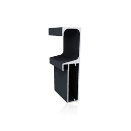 Perfil Puxador Montante Em Preto Fosco Para Vidro Rm057 Rometal