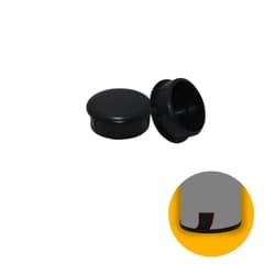 Ponteira Tampa Interna 1.1/2 Polegadas Preta Redonda