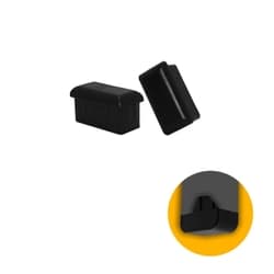 Ponteira Tampa Interna Retangular 40 X 20 Mm Preta