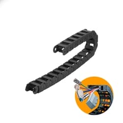 Esteira Deslizante Porta Cabo Em Plástico 1 Metro Preta Aberta