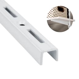 Trilho Cremalheira Simples Branco de 200 Cm Em Aço Para Prateleiras