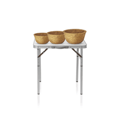 Mesa Com Dobrável Com 3 Vasos Xaxim Em Fibra Natural