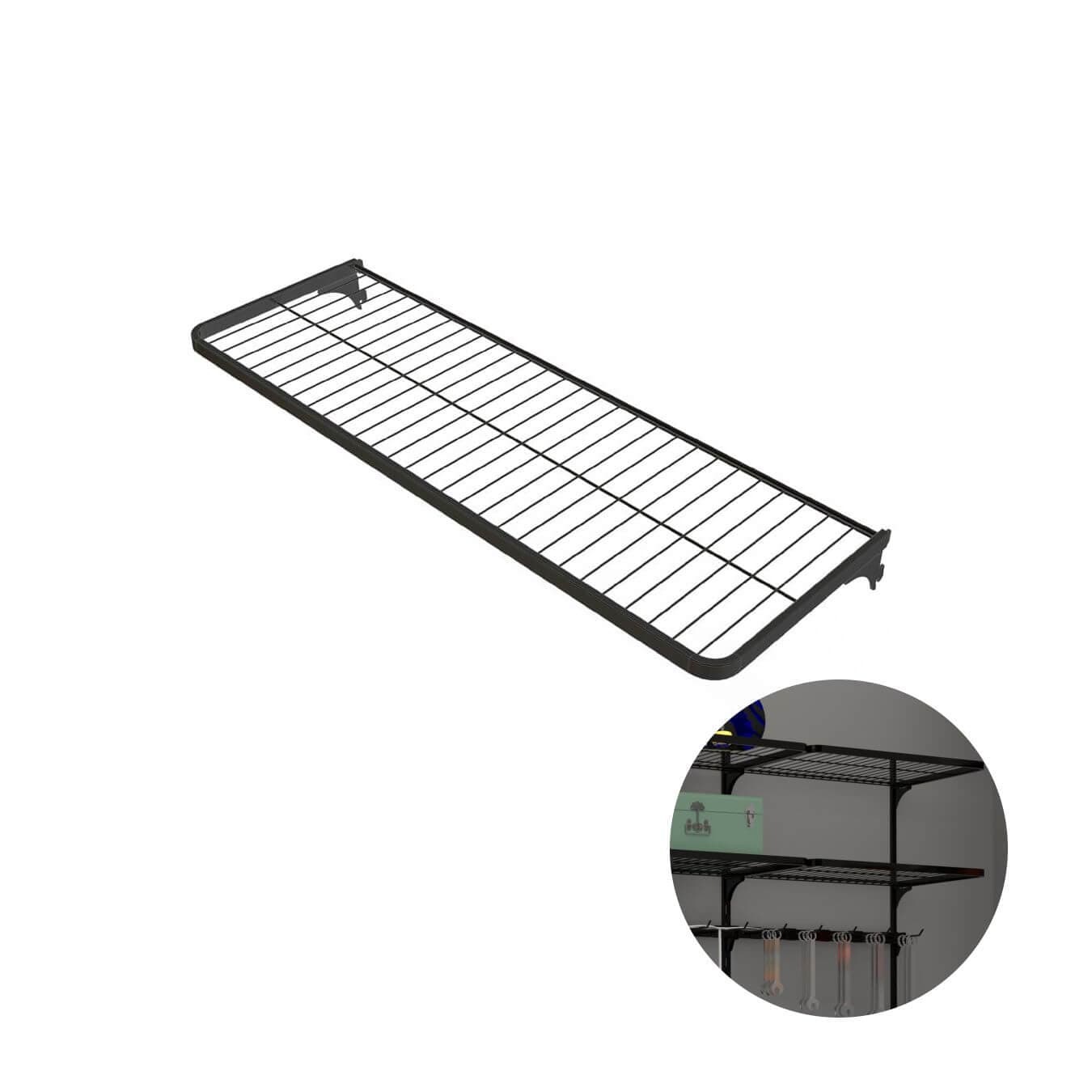 Prateleira Aramada Modular Preto de 90 X 40 Cm Para Organização de Closet Mo0110