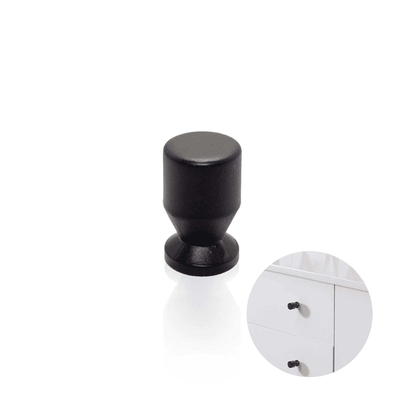 Puxador Ponto Preto Fosco 15 X 25 Mm Para Portas Criativa