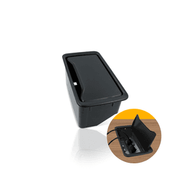 Caixa de Tomada Preta Para Embutir Em Mesa E Painel Com 6 Tomadas E 4 Conectores Cat5e Dutotec