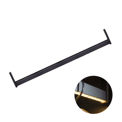 Cabideiro de Led Editável de 850 A 1200 Mm Em Preto Fosco Com Sensor Presença 6000k Branco Frio Led Line