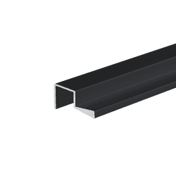 Perfil Puxador Na Cor Preto Fosco de 20 Mm Sp069 Rm089 Rometal