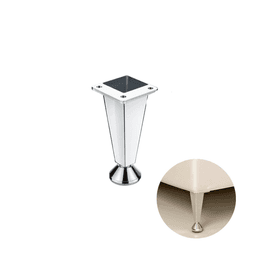 Pé Cônico de Aço Cromado de 8 Cm Com Regulagem Para Armários Archi