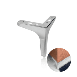 Pé Fixo de Canto Em Cromado de 150 Mm de Aço Para Sofá Móveis - Máxima