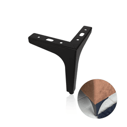 Pé Fixo de Canto Em Preto Fosco de 150 Mm de Aço Para Sofá Móveis - Máxima