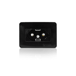 Tomada Easy Instal Simples Preta de Embutir de 2 Pinos + 1 Terra de 20a 250v Guidini