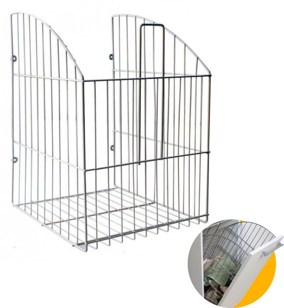 Tulha Basculante 20 Cm Cromada Para Embutir No Armário