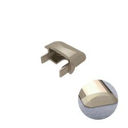 Ponteira Champanhe Claro Inox Para Perfil Led Baixo de Embutir Pe331 Rometal