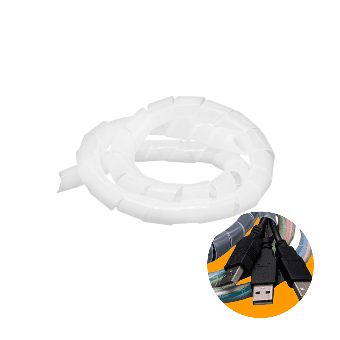 Organizador de Fios Branco 12mm X 1,5m