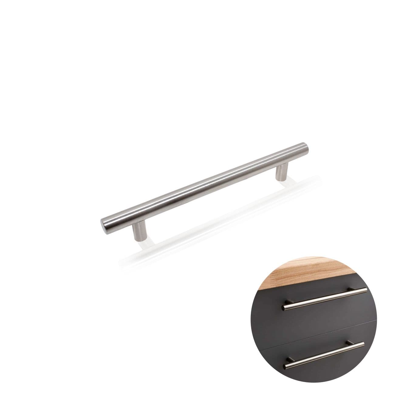 Puxador Haste Redondo Aço Inox 201 Escovado 160 Mm