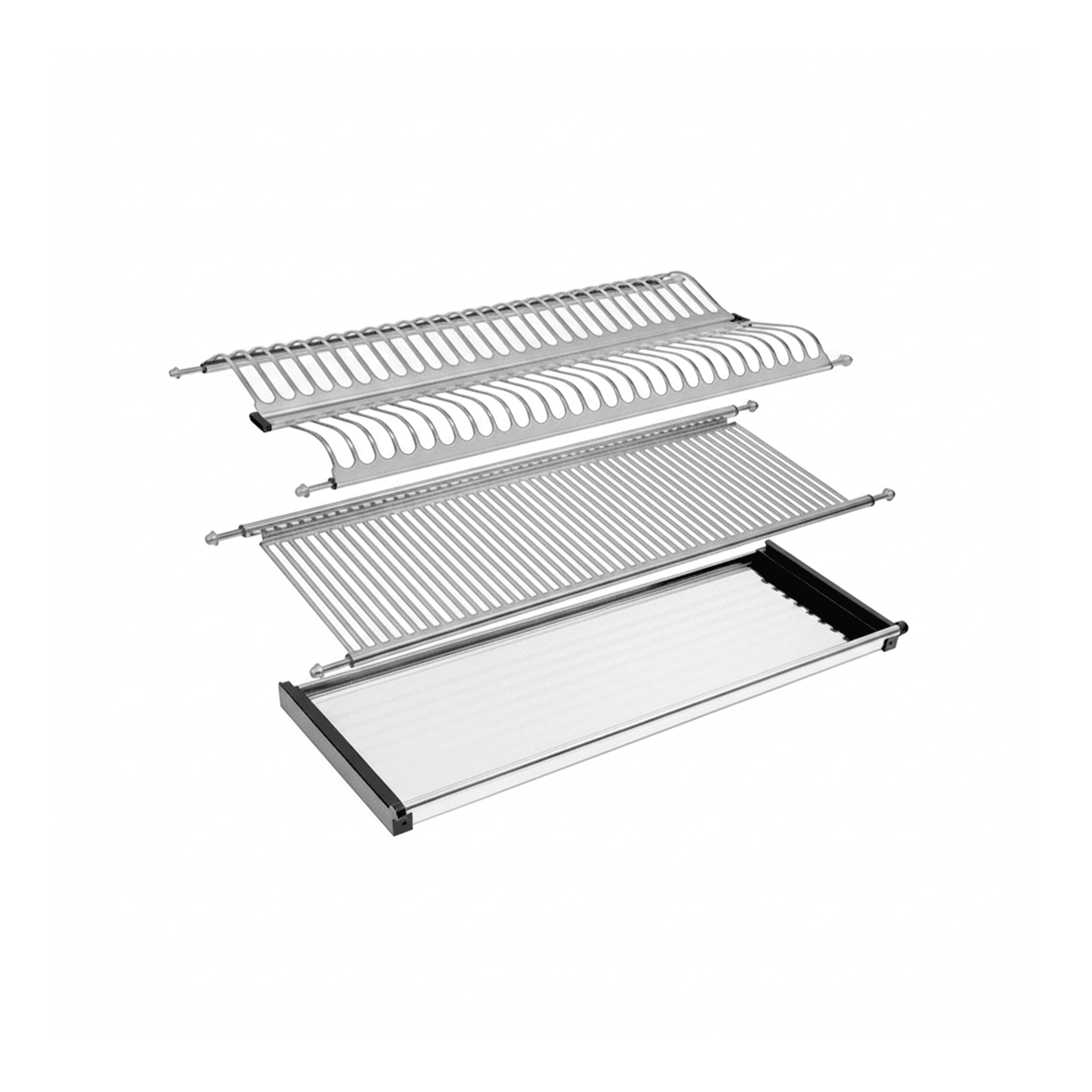 Kit Escorredor de Louças Inox 2 Andares Para Armários 60 Cm Fgv