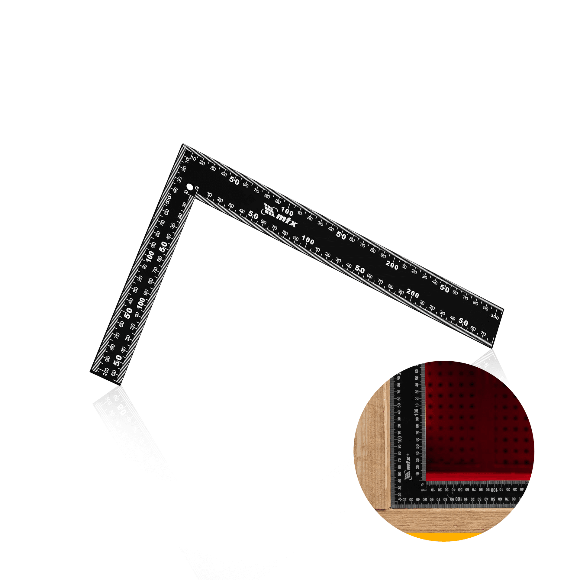 Esquadro de Aço Carbono 12" - 300mm Para Medições Mtx