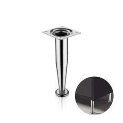 Pé Távola de Aço Cromado de 15 Cm Com Regulagem Para Armários E Móveis Hd