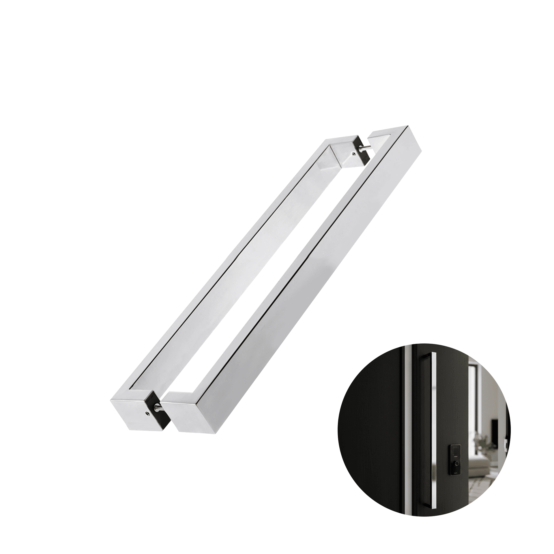 Puxador Prs Duplo Cromado 100 Cm Para Porta Residencial