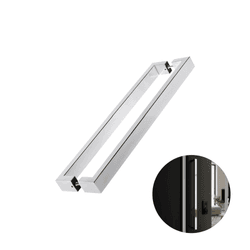 Puxador Prs Duplo Cromado 120 Cm Para Porta Residencial