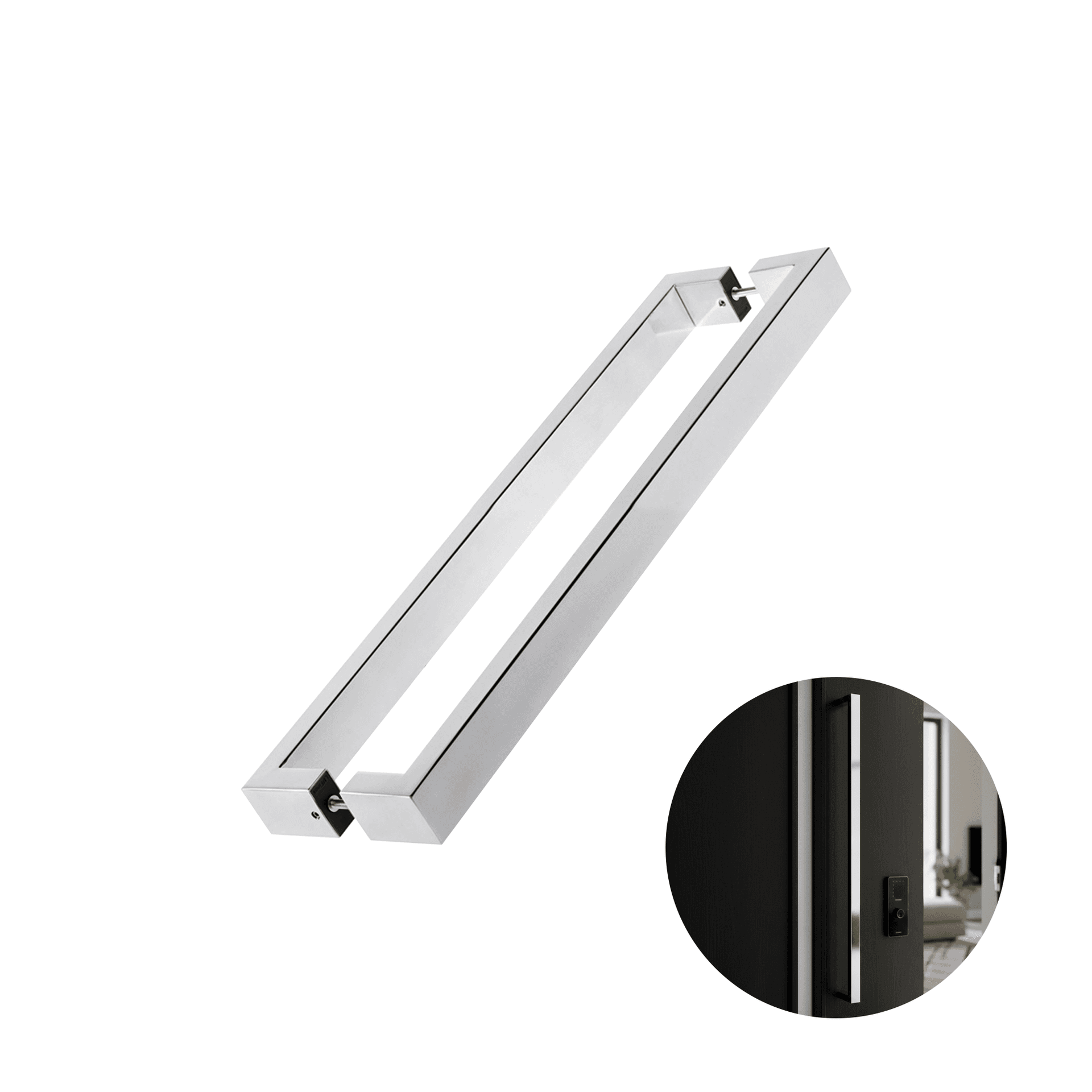 Puxador Prs Duplo Cromado 120 Cm Para Porta Residencial