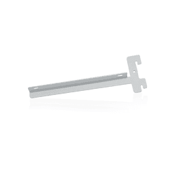 Suporte Branco de 20 Cm Com Aba Direita Inverso Para Trilho Cremalheira