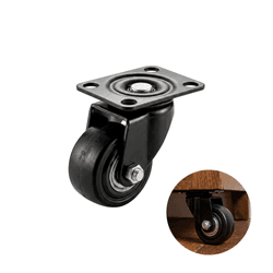 Rodizio Giratório Roda de 40mm Com Rolamento Sem Freio Preto