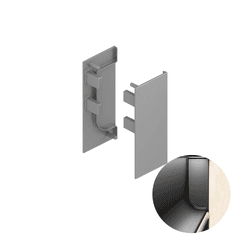 Ponteira Lisa Cromo Acetinado Perfis Cava Led Pe-281