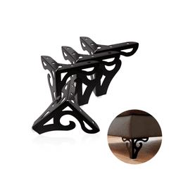 Kit 4 Pés de Aço Fixo Canto de 100mm Preto