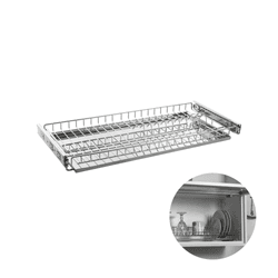 Escorredor de Pratos E Copos Inox 57cm Deslizante Com Bandeja
